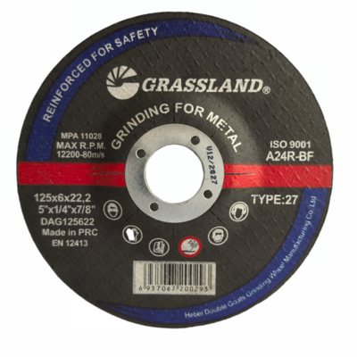 GRASSLAND 5 "Metalen slijpplaten 125 mm x 6 mm x 22,2 mm voor het snijden van roestvrij staal zonder verontreiniging